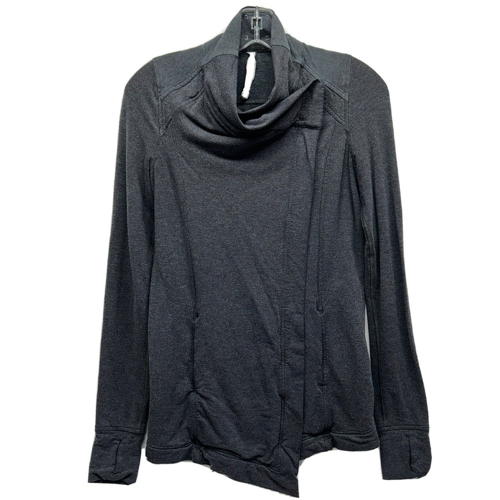 Lululemon Womens Size 2 That's a Wrap Gray Long Sleeve Sweater (K5)